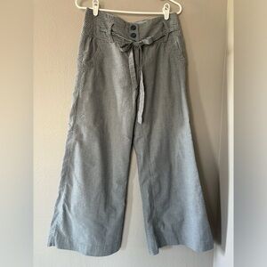 Anthropologie Elevenses Seersucker wide legged summer pants